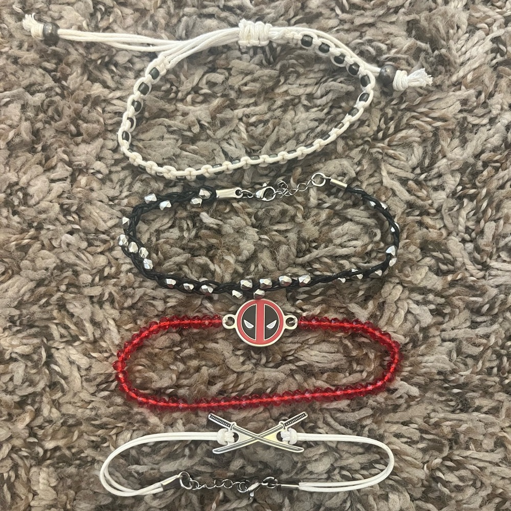 Deadpool Themed Bracelet Set